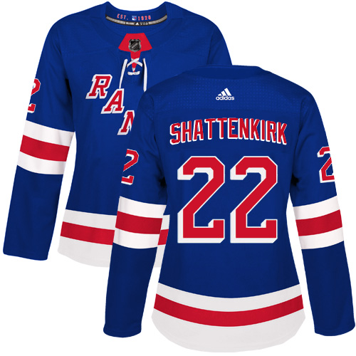 Adidas Rangers #22 Kevin Shattenkirk Royal Blue Home Authentic Women's Stitched NHL Jersey